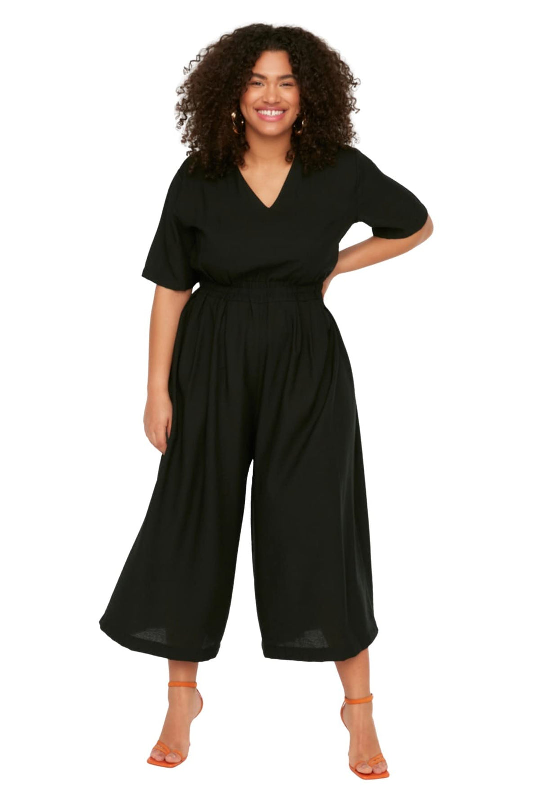 TRENDYOL Damen Women Plain Woven Plus Size Overall, 42 Plus