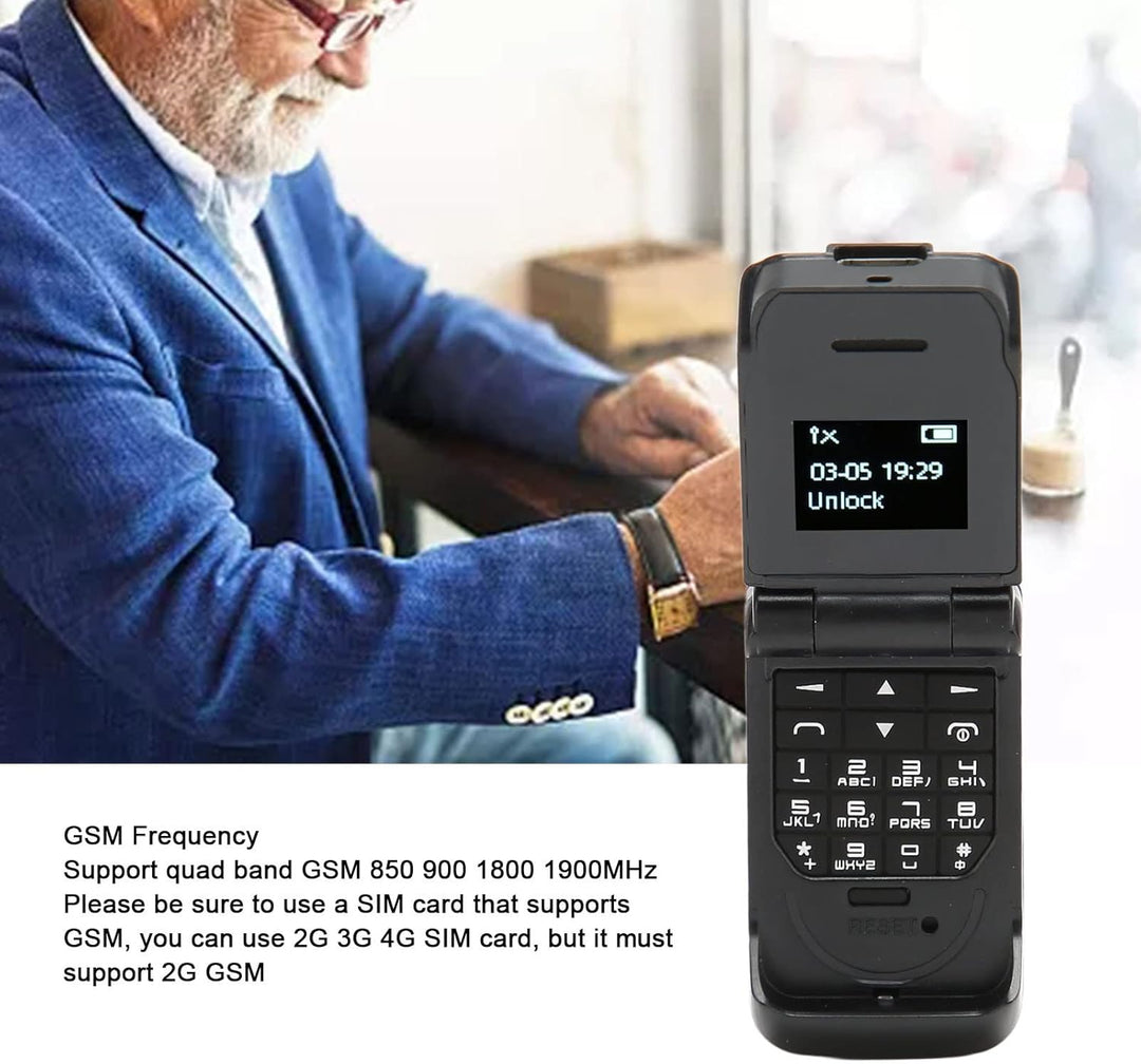 Cuifati Entsperrtes Flip-Phone, 0,66 Zoll Kleinstes Mobiltelefon der Welt, 2G, Einfach zu Bedienende
