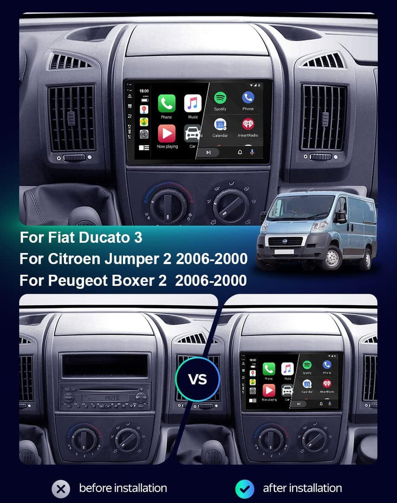 YUNTX [6GB+128GB] Android 12 Autoradio für FIAT Ducato/Peugeot Boxer/Citroen Jumper 2006-2022-[Integ