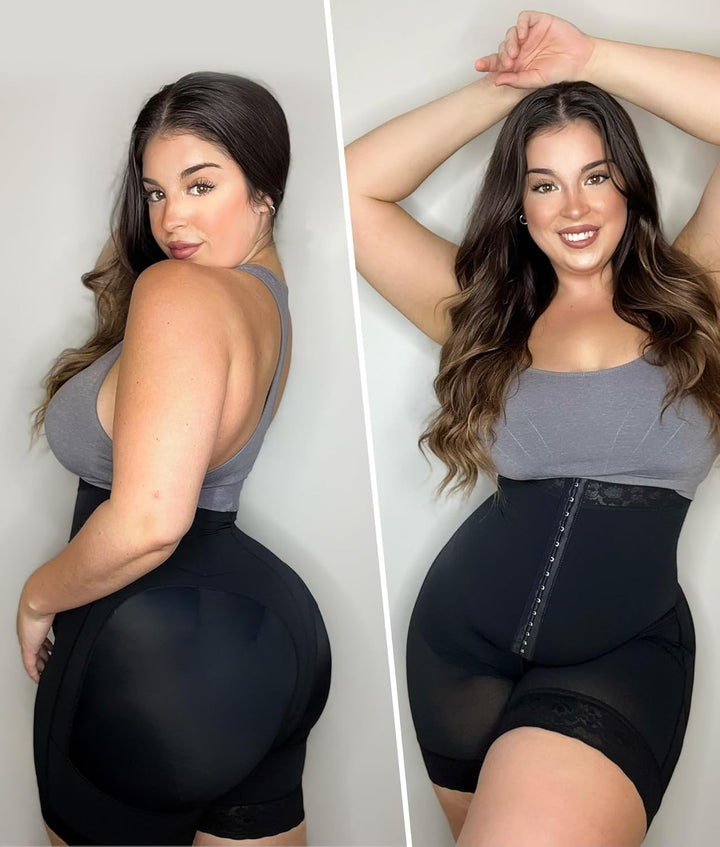 YIANNA Shapewear Damen Bauchweg Stark Formend Hohe Kompression Body Shaper Bodysuit Miederbody Fajas