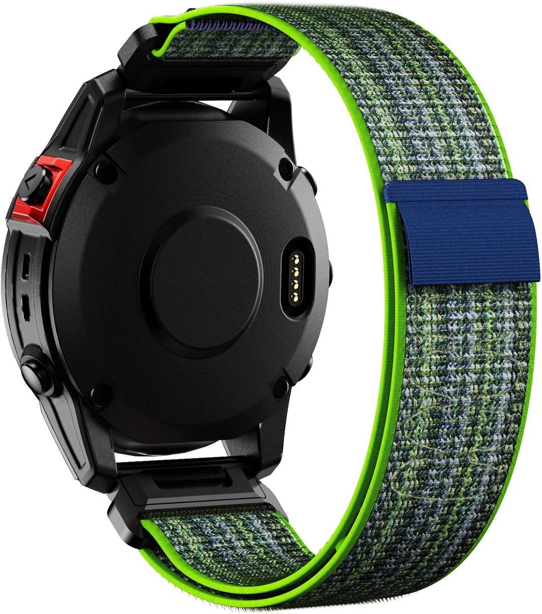 ANBEST 22mm Nylon Armband für Garmin Fenix 7 Pro/6 Pro/Fenix 8 47 mm Armband, Schleife Klettband für