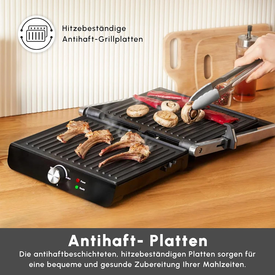 Karaca Toastmaster Inox Toaster Sandwichtoaster und Electric Grill, Schwarz, Tost Makinesi, Vielseit