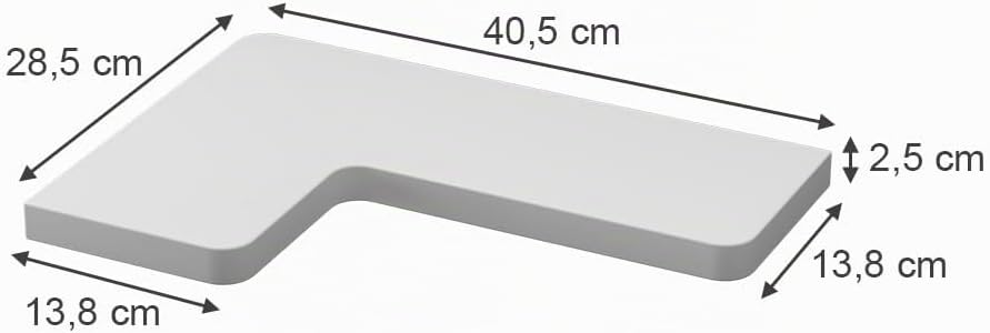 Vicco Eckregal Curva, Bücherregal, Weiss, 40.5 x 2.5 cm 3er Set, Wei&amp;