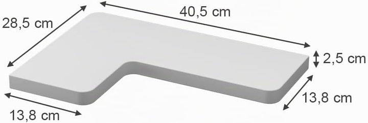 Vicco Eckregal Curva, Bücherregal, Weiss, 40.5 x 2.5 cm 3er Set, Wei&amp;