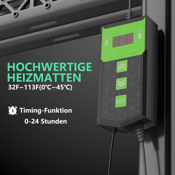 Heizmatte für Pflanzen, mit Thermostat und Timer-Funktion für die Keimung von Setzlingen und als Hei