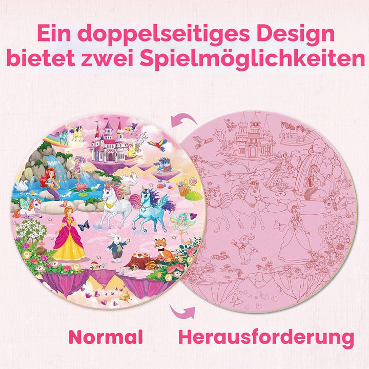 SYNARRY Grosse Einhorn Prinzessin Boden Puzzle für Kinder ab 3 4 5 6 7 8 Jahren, 70 Teile Kinderpuzz
