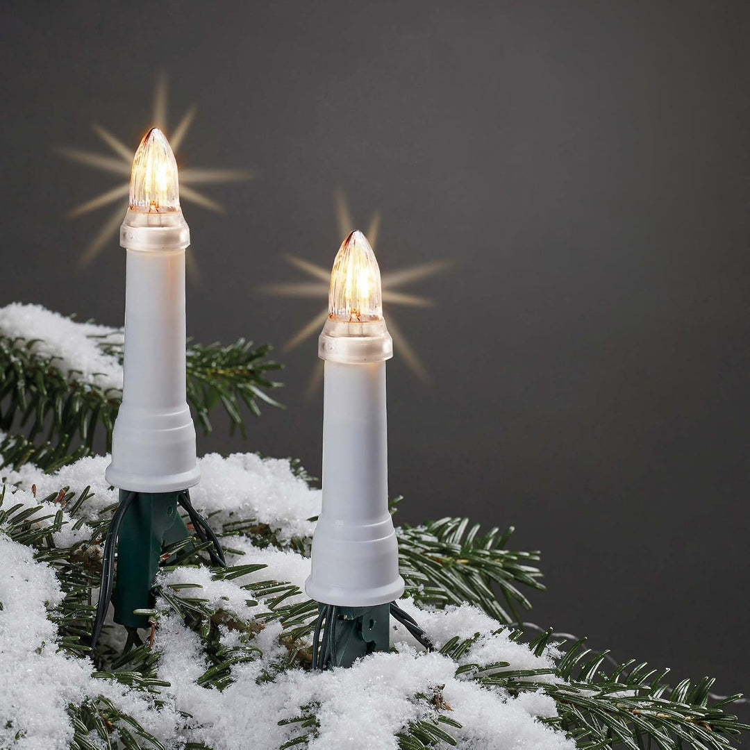 Hellum Lichterkette Kerzen Weihnachtsbaum, Kerzen Lichterkette aussen mit Clip, 20 Lichter, beleucht