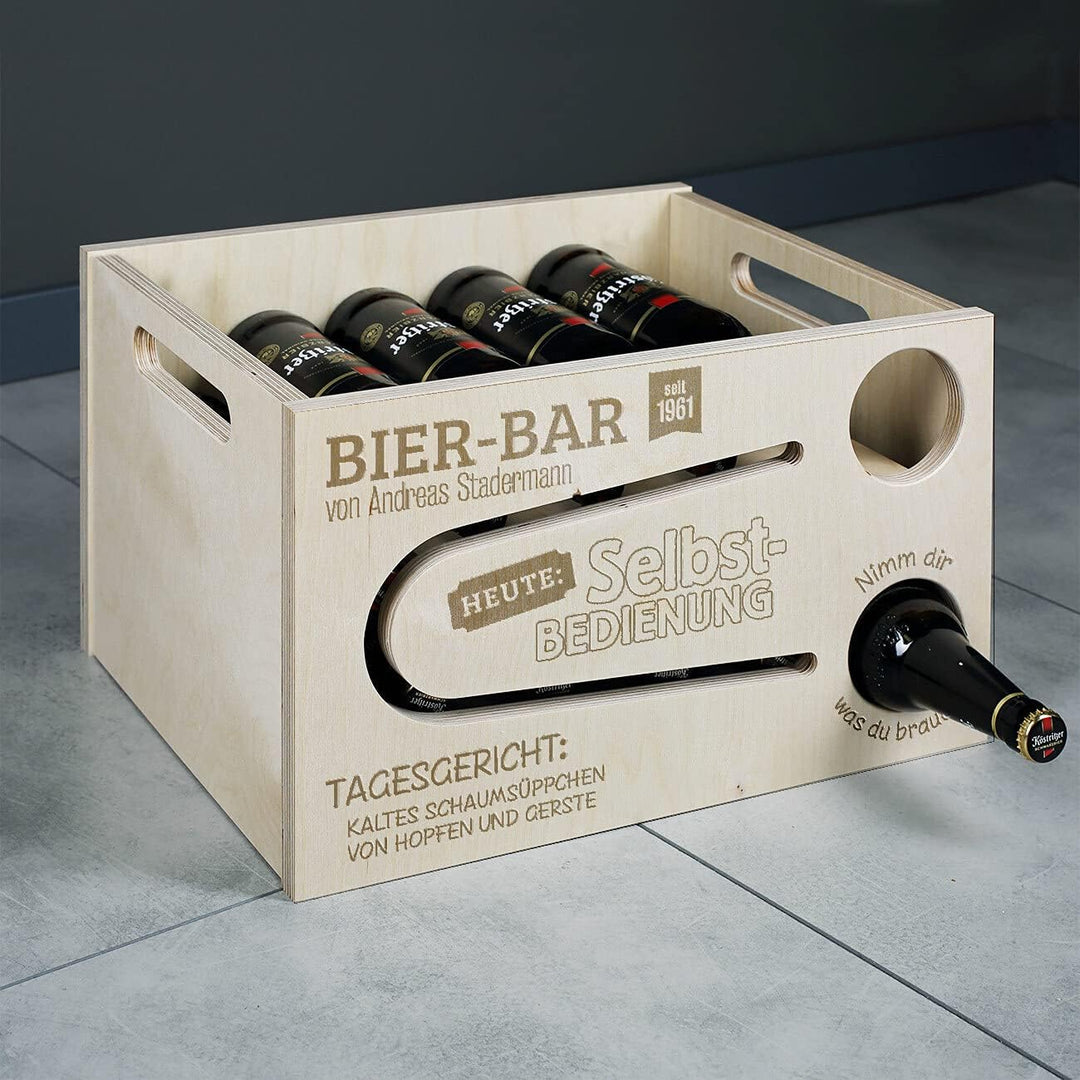 Herz & Heim® Männer-Geschenk Bierrutsche mit persönlicher Gravur Bier-Bar, Bier-bar