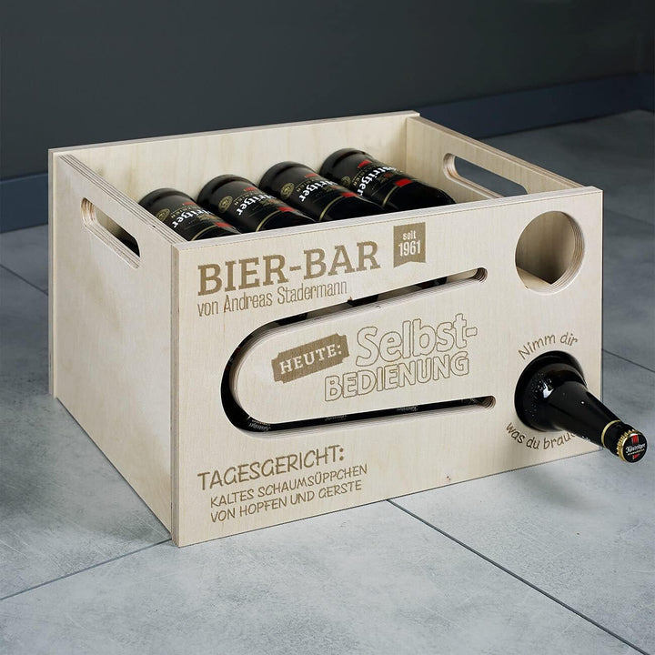 Herz & Heim® Männer-Geschenk Bierrutsche mit persönlicher Gravur Bier-Bar, Bier-bar