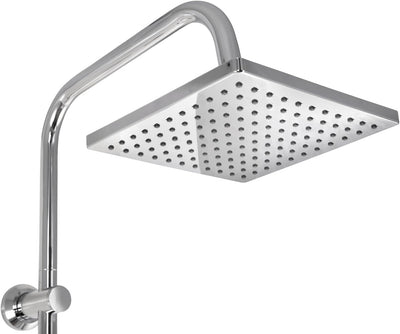 'aquaSu® Duschsystem Proda mit Regendusche & Handbrause eckig | Stab-Handbrause & Kopfbrause | je 1