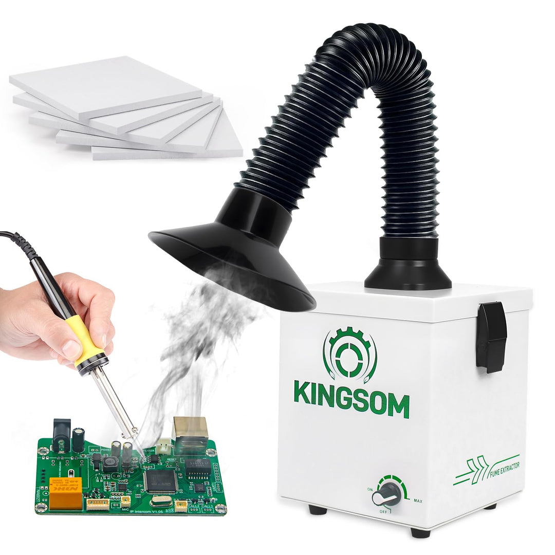 KINGSOM K7 Lötabsaugung [Schnelle] Lötrauchabsaugung, 2-in-1 HEPA & Aktivkohlefilter Löt Absaugung 9