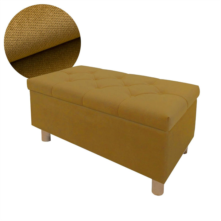 Comfort-Pur Sitzbank Sitzhocker Sitztruhe mit Stauraum Aufbewahrungsbox (Altgold), Altgold