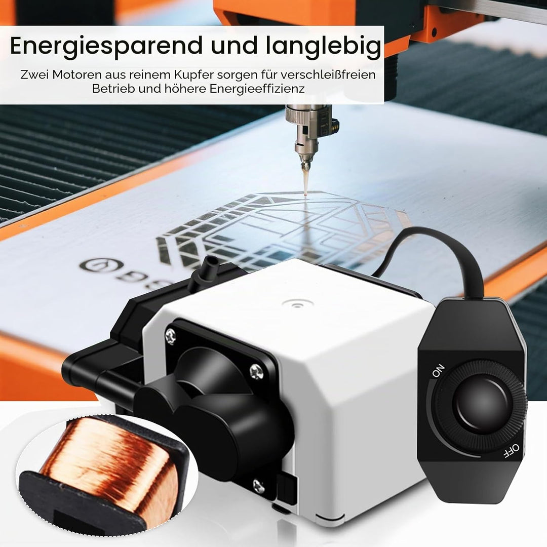 Air Assist, Pumpe für Laserschneider und Gravierer Einstellbarer Luftstrom 55L/Min Air Assist Laser