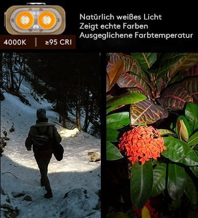 RovyVon E8 EDC Taschenlampe USB C Wiederaufladbar, Multifunktions Taschenlampe 4000K Hoher CRI, 500