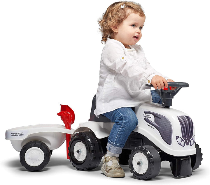 Falk - Rutschauto Traktor Valtra mit Anhänger - ab 12 Monaten Schaufel und Harke inklusive - 2 Perso