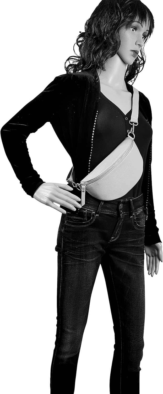 AmbraModa GLX10 - Damen Herren Unisex kleine Hüfttasche Gürteltasche Bauchtasche Umhängetasche aus E