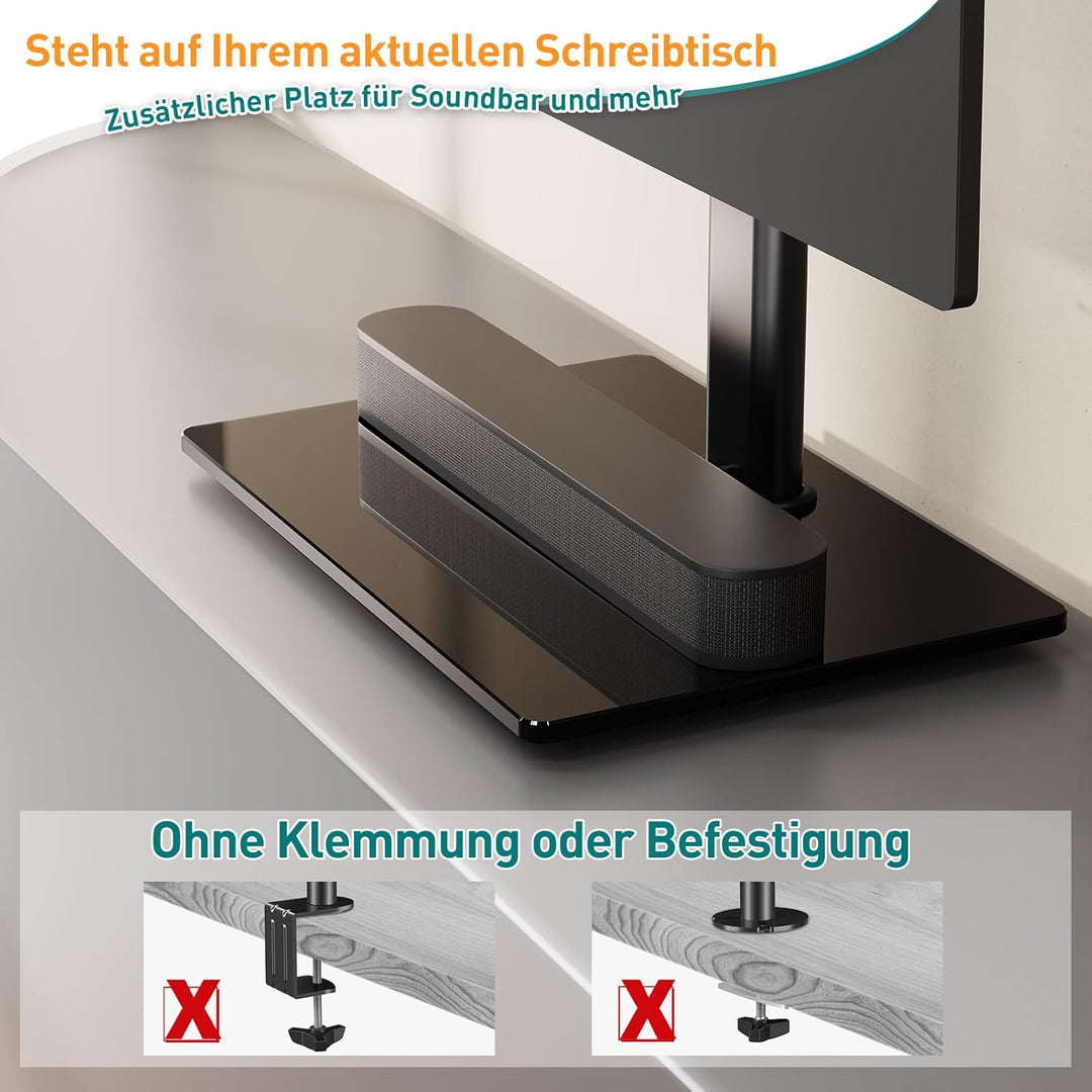 ELIVED Dual-Monitorständer für den Schreibtisch, vertikaler Stapel, freistehender Monitorarm für die