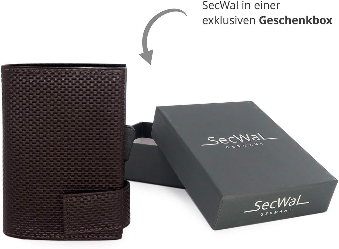 SecWal Kartenetui mit Münzfach Reissverschluss (Braun Osaka), Braun Osaka