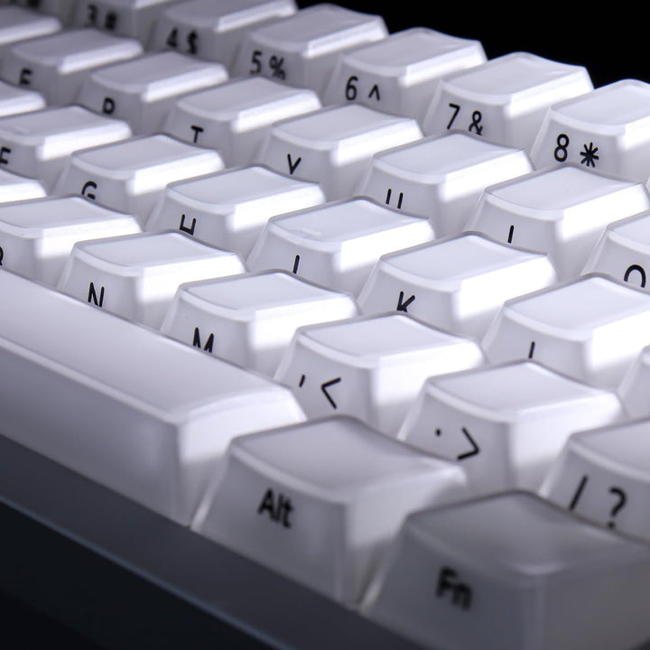 JakeTsai Velvet Crystal Jelly White Keycaps, 126 Keys Double Shot PC Keycaps Dye-Sub Cherry Profile