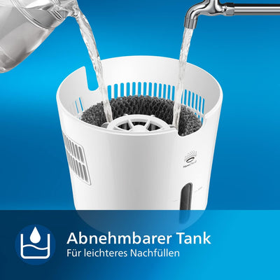 Philips Series 2000 Luftbefeuchter – für Räume bis 38 m², NanoCloud-Technologie, 2 Geschwindigkeitss