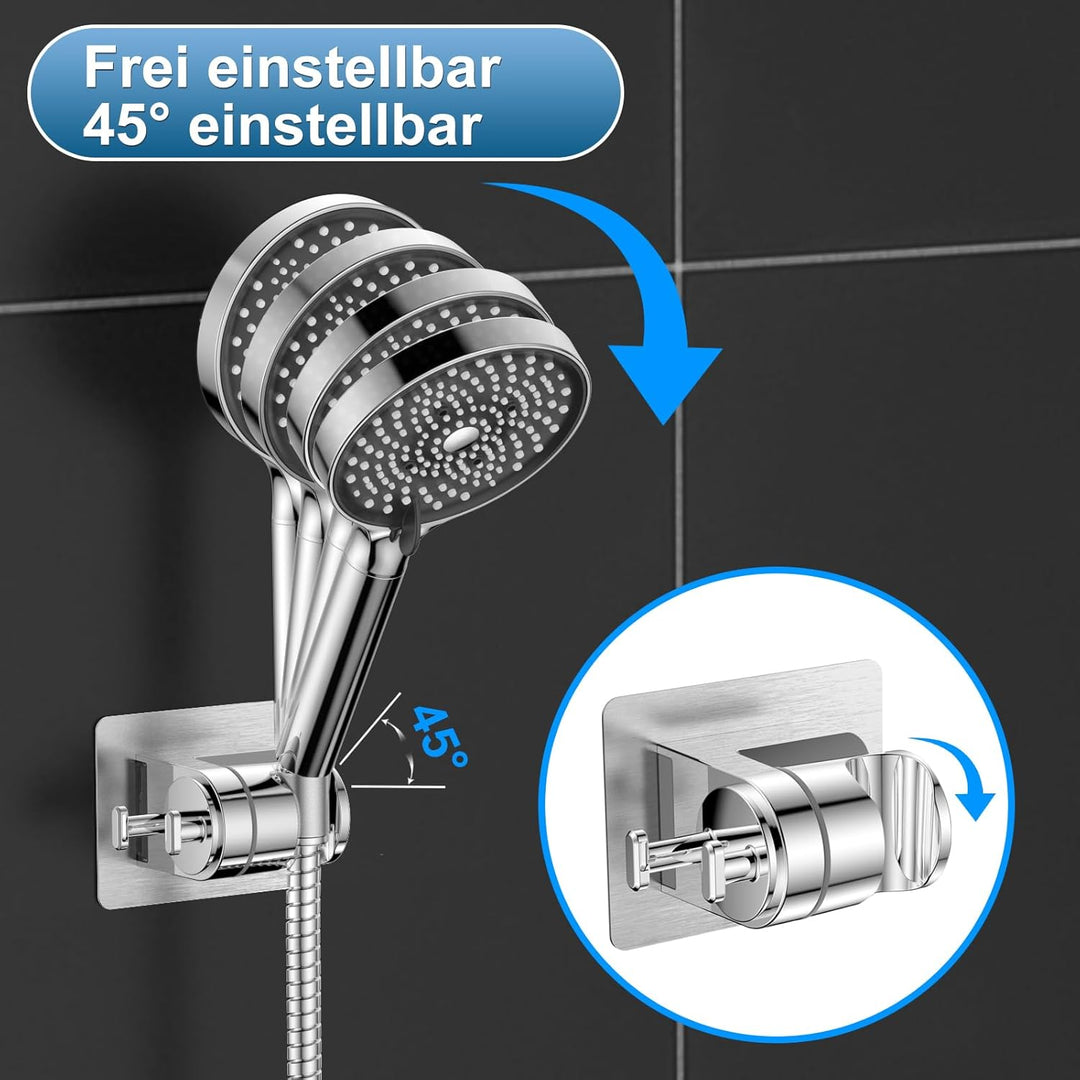 YEAUPE Duschkopf mit Schlauch 1,6m, 6 Strahlarten Duschbrause, Hochdruck Dusche Sparduschkopf, Handb