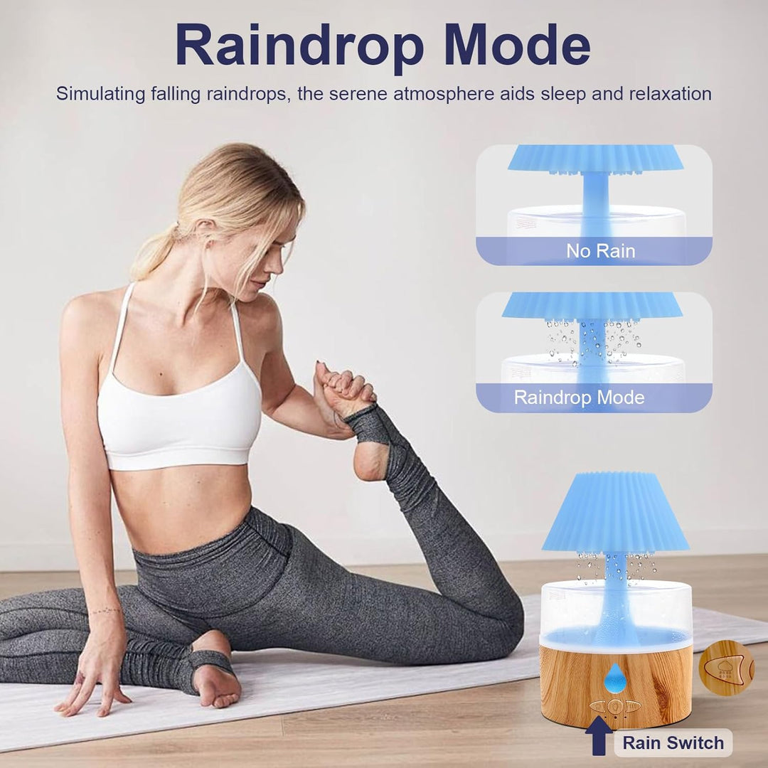 Regenwolken Luftbefeuchter, 3 in 1 Aroma Diffuser/Luftbefeuchter/7 Farben LED Nachtlicht, Raumbefeuc