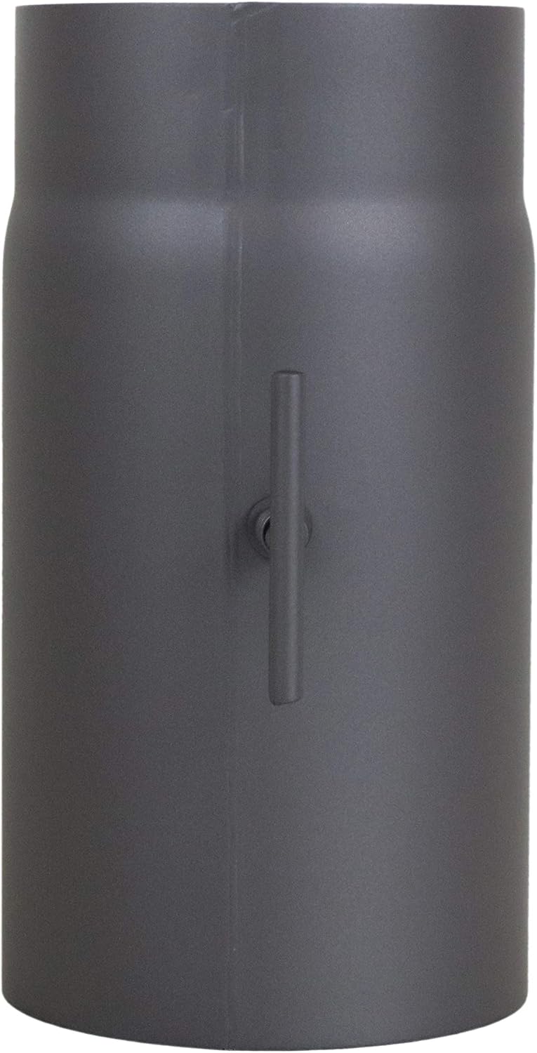 LANZZAS Ofenrohr 250 mm mit Drosselklappe, im Durchmesser, DN Ø 150 mm, Farbe: gussgrau - weitere Ro