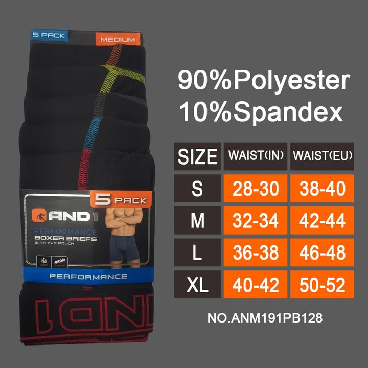 AND1 Sport Boxershorts 5er Pack Unterwäsche Herren Unterhosen Männer Retroshorts Boxer Brief Sportun
