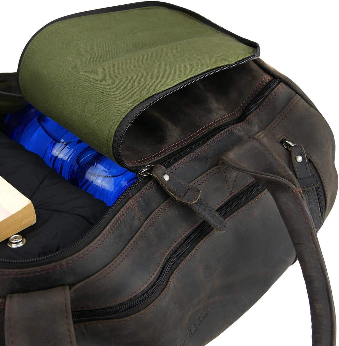 Greenburry Weekender - Vintage Revival Leder - Abnehmbarer Schultergurt mit Polster - Extra grosse R
