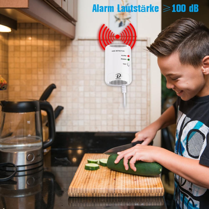 Gasmelder, LPG/Erdgas/Kohlengas Monitor, Methan Propan Butangas Alarm für brennbares Gas, Blitzlicht