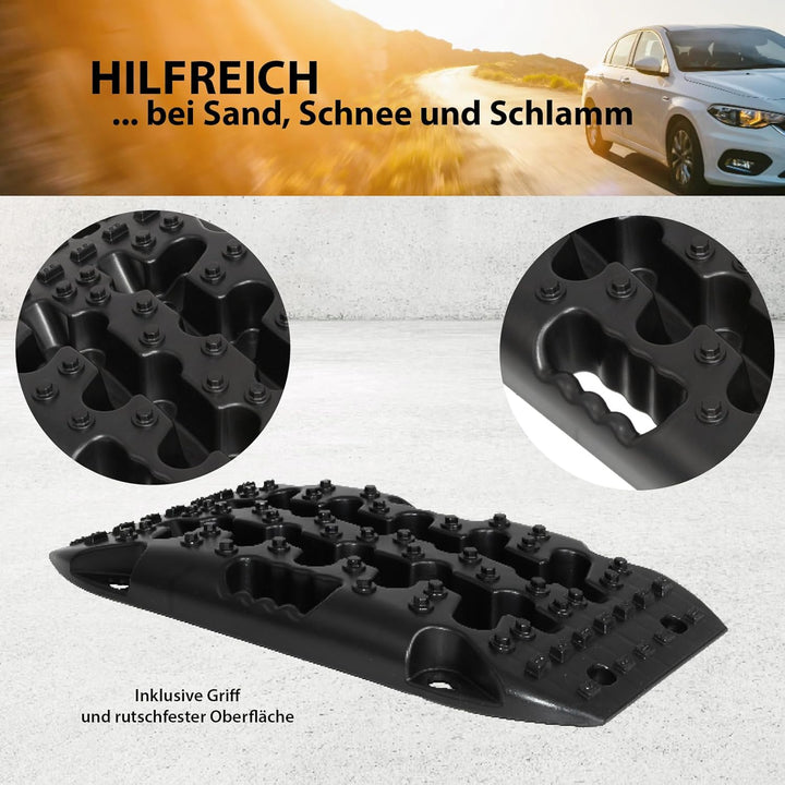 TRUTZHOLM 2 x Anfahrhilfe Unterlegrampe 58 x 30 x 7 cm 5t Tragkraft Sandboards für Offroad Traktions