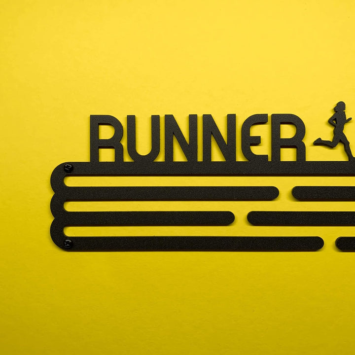 United Medals Runner Girl Medaillenhalter Edelstahl | Medaillen Aufhänger | Medal Hanger Holder Disp