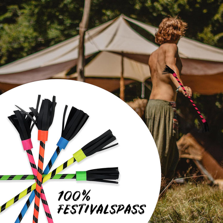 Diabolo Freizeitsport Flowerstick Basic (pink) - UV reaktiver Flower Stick mit 2 Glasfaser Handstäbe