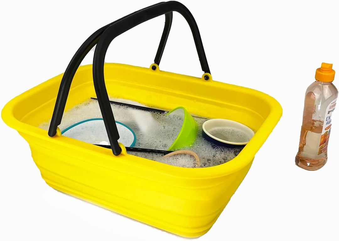 SAMMART 9,2 l zusammenklappbare Wanne mit Griff – tragbarer Outdoor-Picknickkorb/Krater – Faltbare E