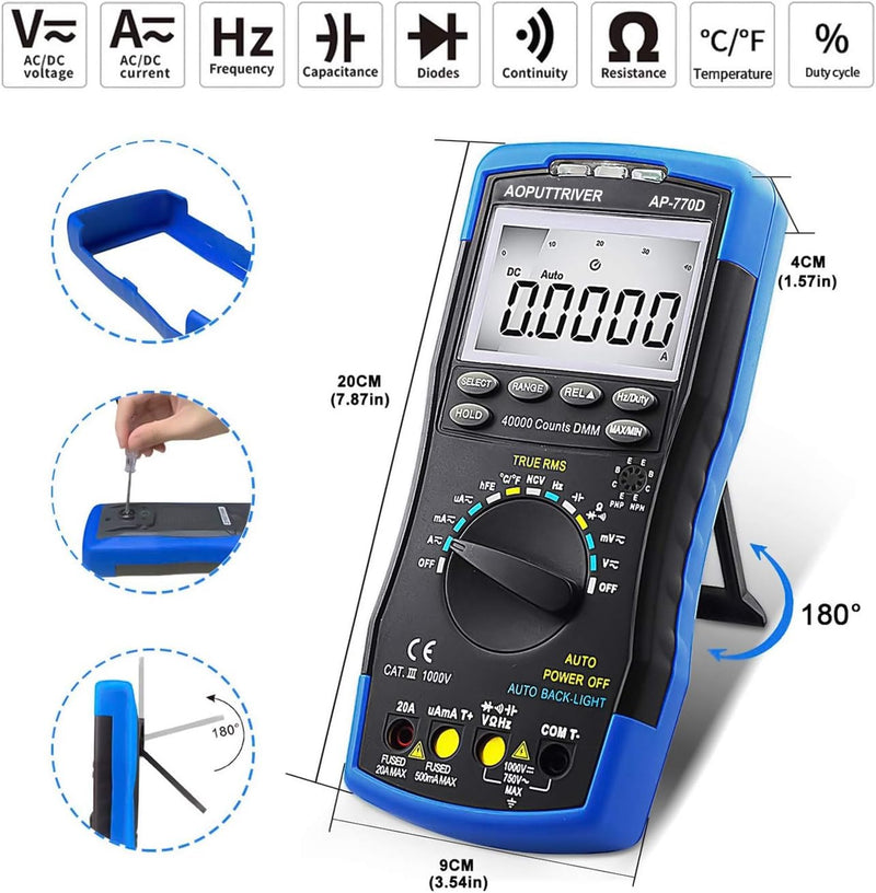 Digital Multimeter Automatisch AP-770D TRMS 40000Count Advanced Multimeter Voltmeter Amperemeter mit