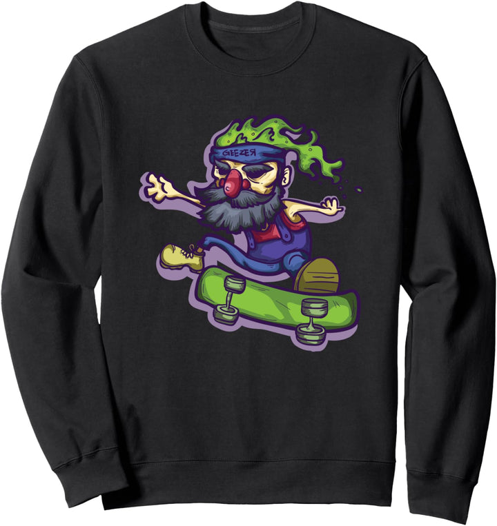 Skater Skateboard Deck Skateboarding Geezer Sweatshirt