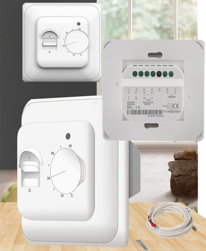 Raumboden Mechanischer Thermostat Heizung Thermostat Klimaanlage Temperaturschalter mit 2,9 m Sensor