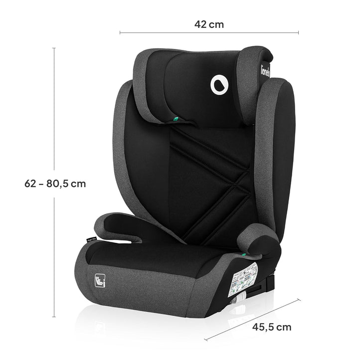 LIONELO HUGO I-SIZE Kinderautositz, Gruppe 2 3, von 100–150 cm, ISOFIX-Installation, verstellbare Ko