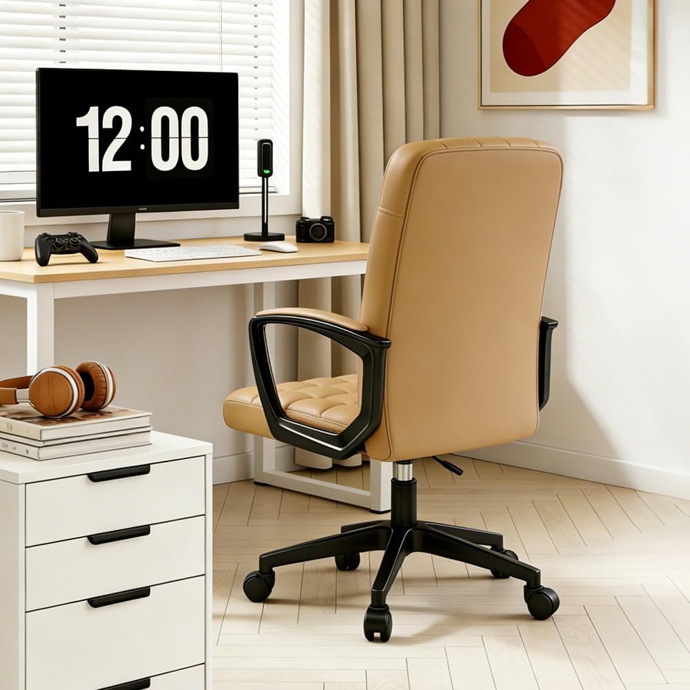 Leder Ergonomische Schreibtischstuhl-Bürostuhl, 360 ° Schwenk Mit Hoher Dichte, Höhepunkt, Höhe Eins