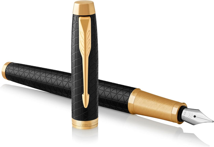 Parker IM Füller | Premium Black | Füllfederhalter mit feiner Feder | blaue Tinte | Geschenkbox Prem