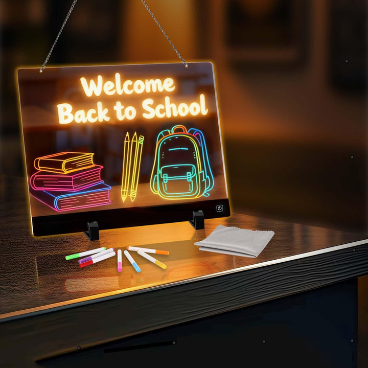 Sprifityy LED Notiztafel mit Farben,LED Zeichenbrett,35x26 cm,4 Licht Modi