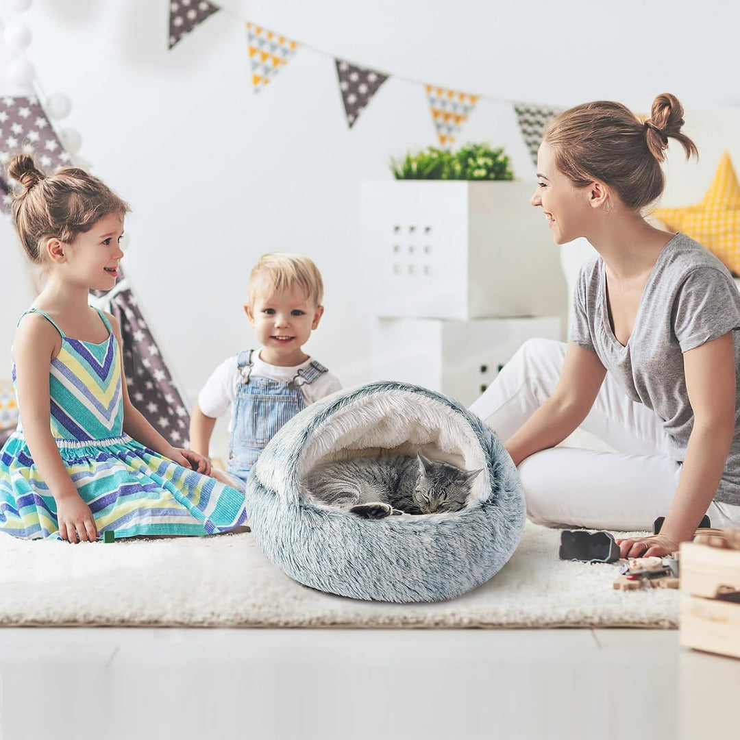 CATISM Katzenbett Waschbar Katzenschlafplatz für Katzen Plüsch Haustier Katzenkopfkissen Katzenkisse
