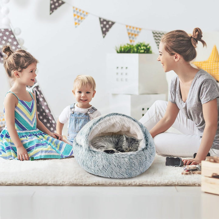 CATISM Katzenbett Waschbar Katzenschlafplatz für Katzen Plüsch Haustier Katzenkopfkissen Katzenkisse