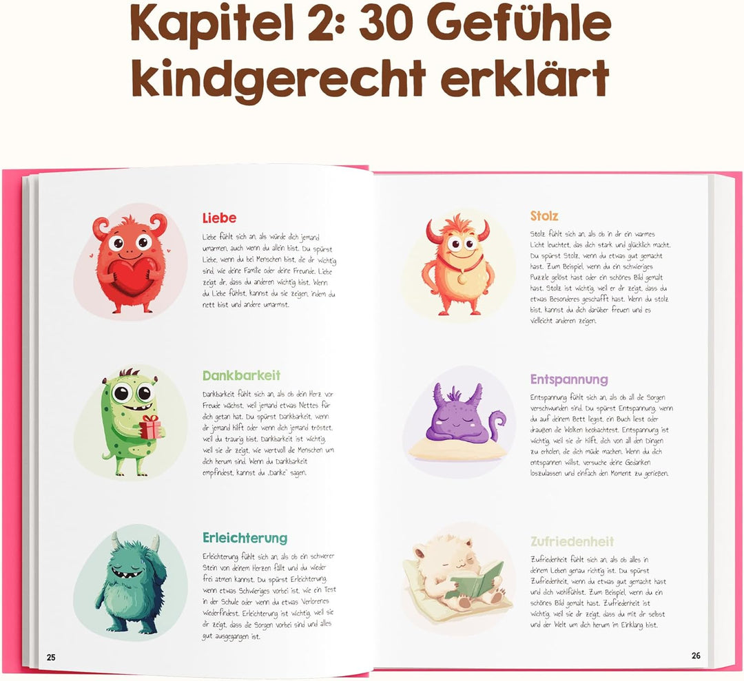 Edubini Gefühlstagebuch Kinder [6-12 Jahre] - Tagebuch Mädchen & Jungs - Gefühle Buch für Umgang mit