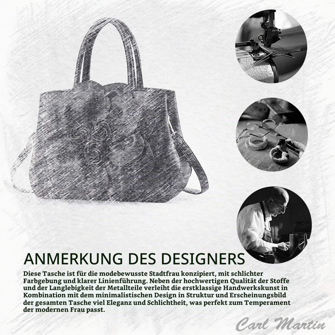 NICOLE &amp; DORIS Modische Damen-Umhängetasche, Handtasche, Umhängetasche, Blumenmotiv Schwarz, Schwarz