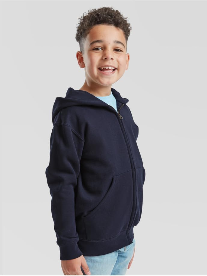 Fruit of The Loom Unisex - Kinder Sweatshirt Regular Fit 12071B 152 Blau (Dark Navy), 152 Blau (Dark