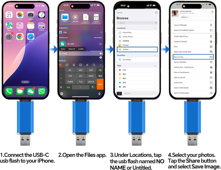 2-Pack 32GB USB C Flash Drive Dual Flash Drive Typ C + USB A Memory Stick Jump Drive 2-in-1 Thumb Dr