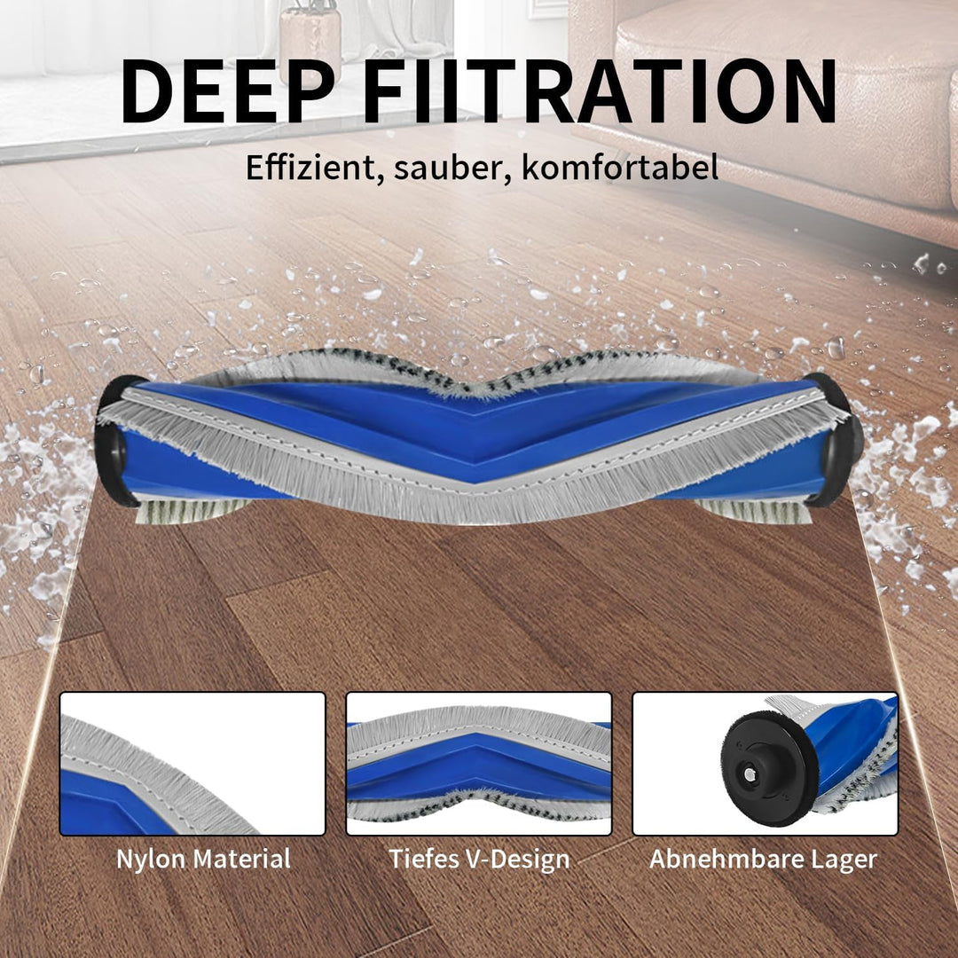 19 Stück Zubehörset für ECOVACS DEEBOT T30 PRO Omni, 1 Gummi-Hauptbürste,4 Filters,4 Wischtücher,4 S