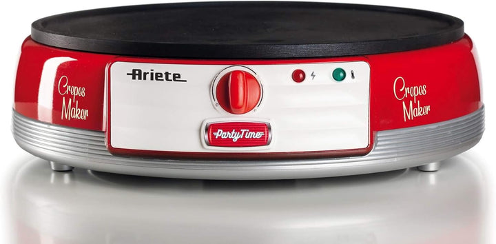 Ariete 202 Crepes Maker Party Time, Elektrische Kochplatte für Crepes, 1000 W, Antihaftbeschichtete