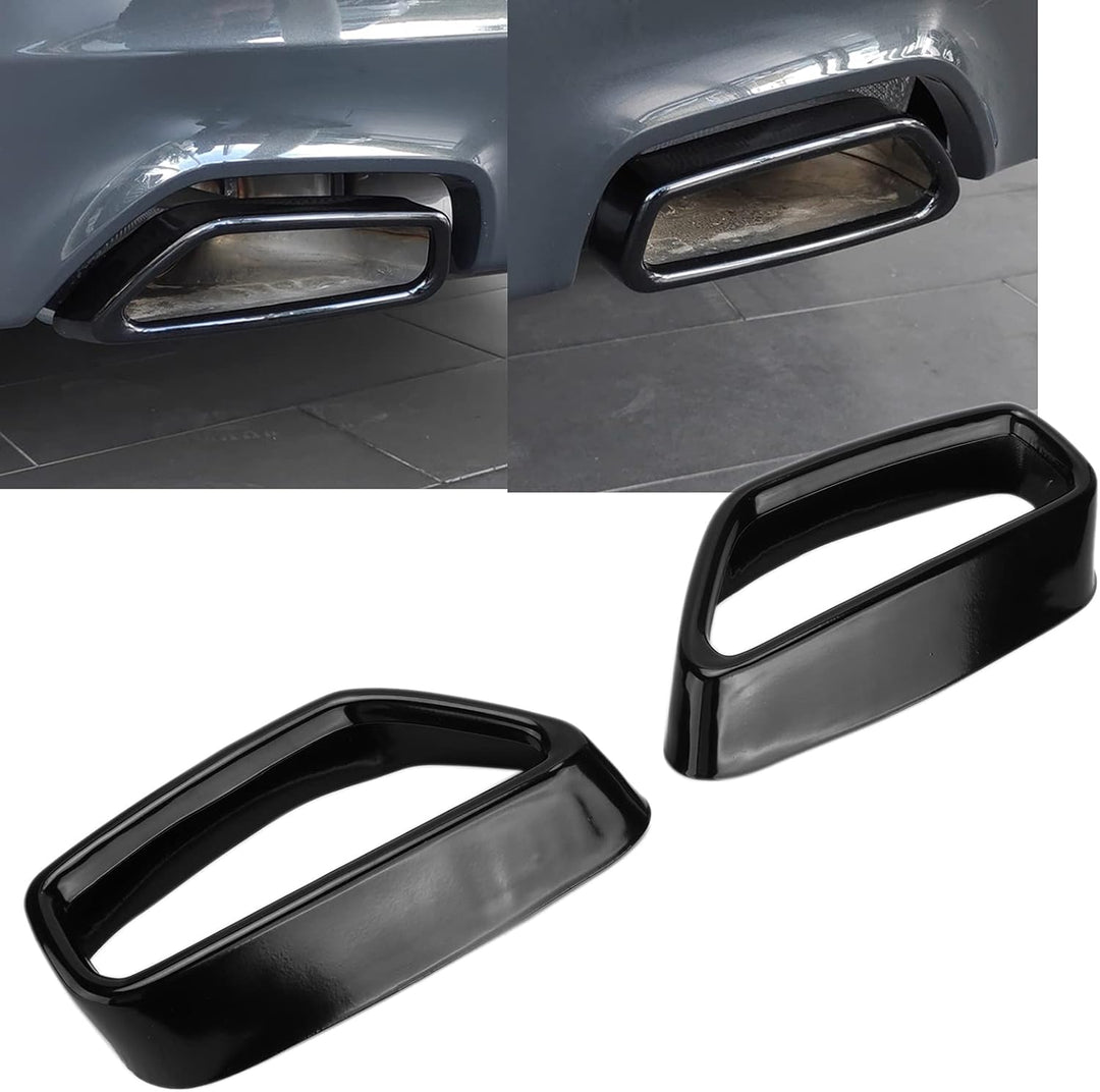 g30 endrohr auspuffblende schwarz cover Auspuff Endrohrblenden, 2 Stück Auspuff Endrohrblenden Gloss